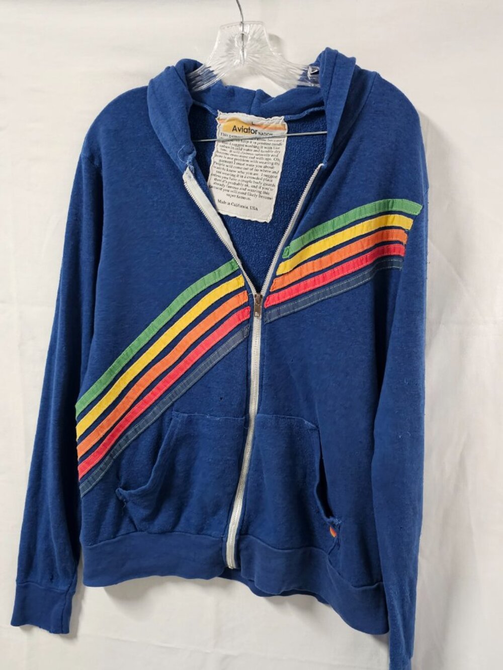 Aviator Nation Disco Zip Hoodie Ocean Size L - Picture 8 of 14
